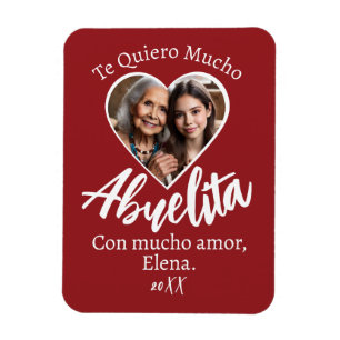 Magnet Flexible Le Quiero Mucho Abuelita Con Foto Personalizada