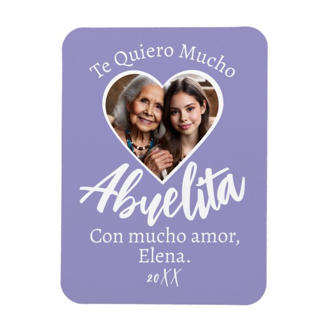 Magnet Flexible Le Quiero Mucho Abuelita Con Foto Personalizada (Vertical)