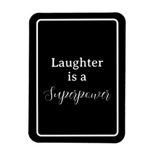 Magnet Flexible 'Le rire est une superpuissance' Phrase blanc