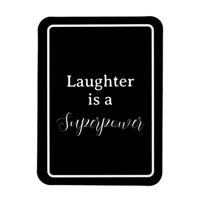 Magnet Flexible 'Le rire est une superpuissance' Phrase blanc (Vertical)