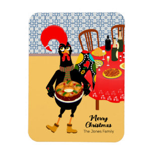 Magnet Flexible Le Rooster portugais adore la carte King Cake
