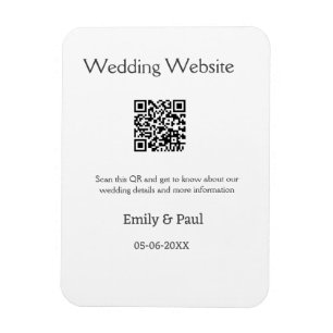 Magnet Flexible Le site web du mariage détails scan QR ajouter nom
