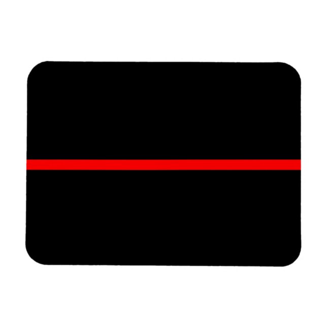 Magnet Flexible Le Symbole mince rouge ligne horizontale noir (Horizontal)
