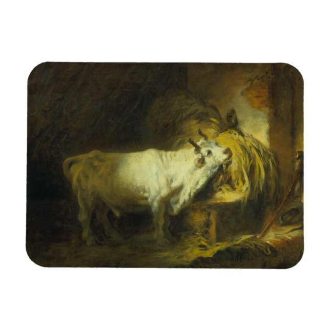Magnet Flexible Le taureau blanc dans la stabilité (huile sur toil (Horizontal)