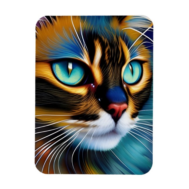 Magnet Flexible Le visage d'un mignon Lynx pointe Siamese (Vertical)