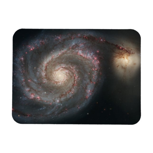 Magnet Flexible Le Whirlpool Galaxy M51 & Companion dans l'espace (Horizontal)