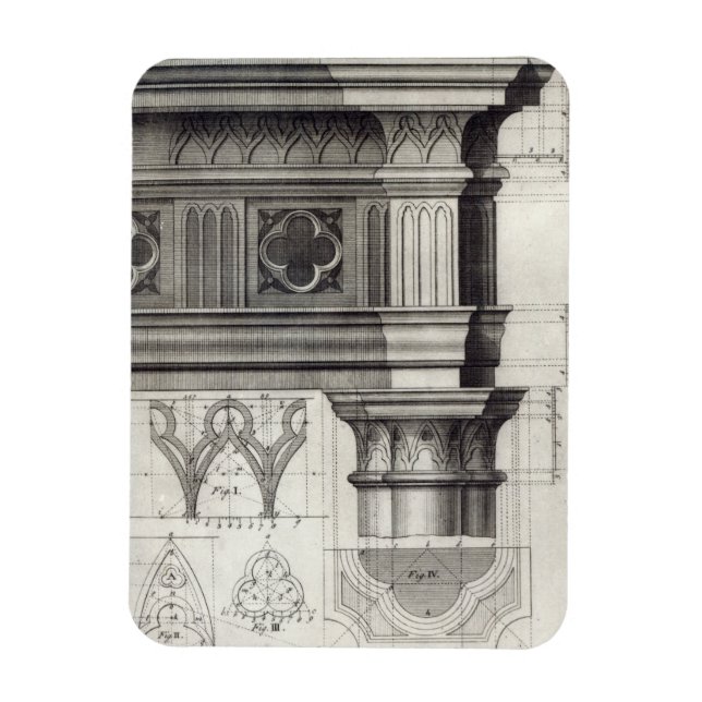 Magnet Flexible L'Entablature et le Capital gothique (Vertical)