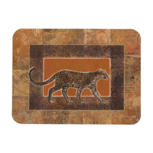 Magnet Flexible Leopard sur Orange et Arrière - plan Brown