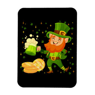 Magnet Flexible Leprechaun Boire Bière St. Patrick's Day