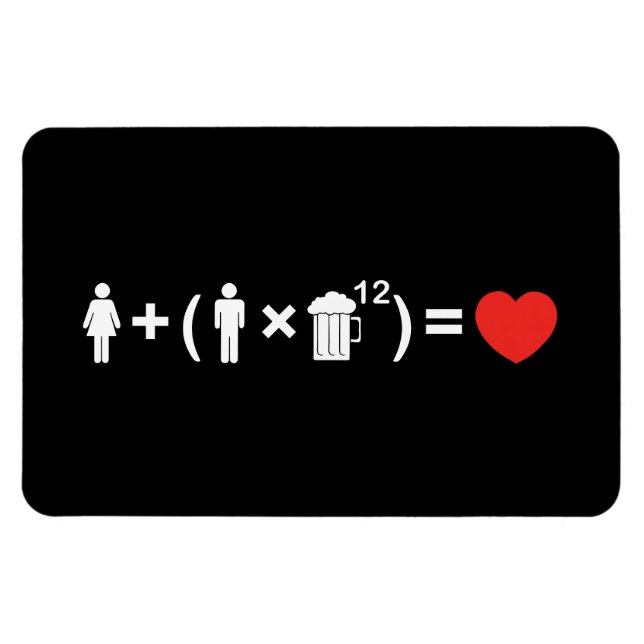 Magnet Flexible L'équation d'amour pour les hommes (Horizontal)