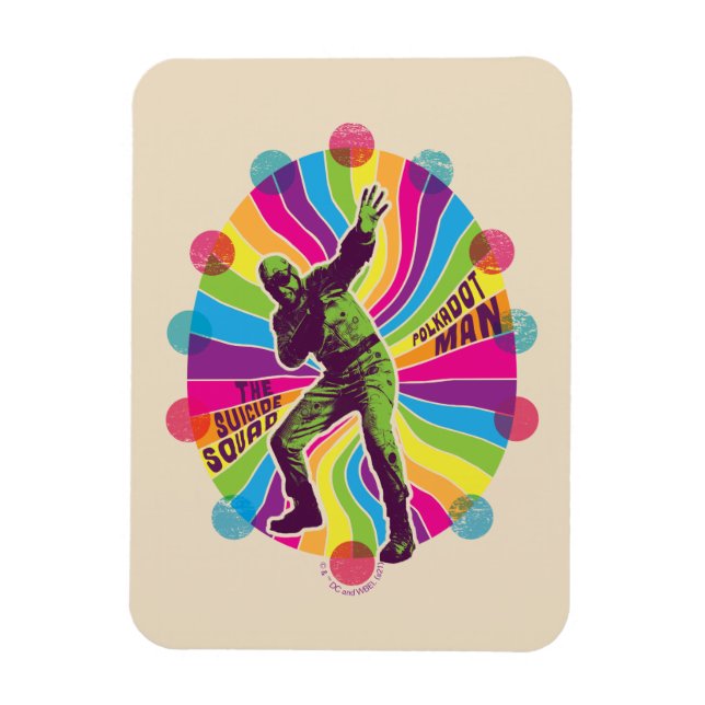 Magnet Flexible L'équipe du suicide | Polka-Dot Homme Psychédéliqu (Vertical)