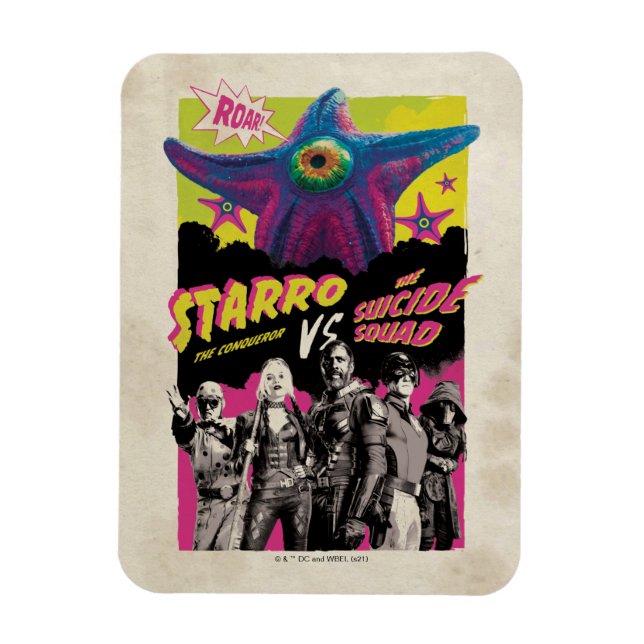 Magnet Flexible L'équipe du suicide | Starro Vs L'Équipe Suicide (Vertical)