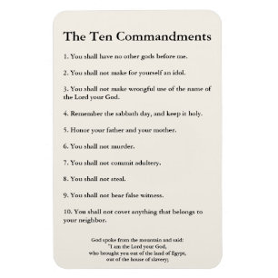 Magnet Flexible Les 10 commandements méthodiste à la maison et au