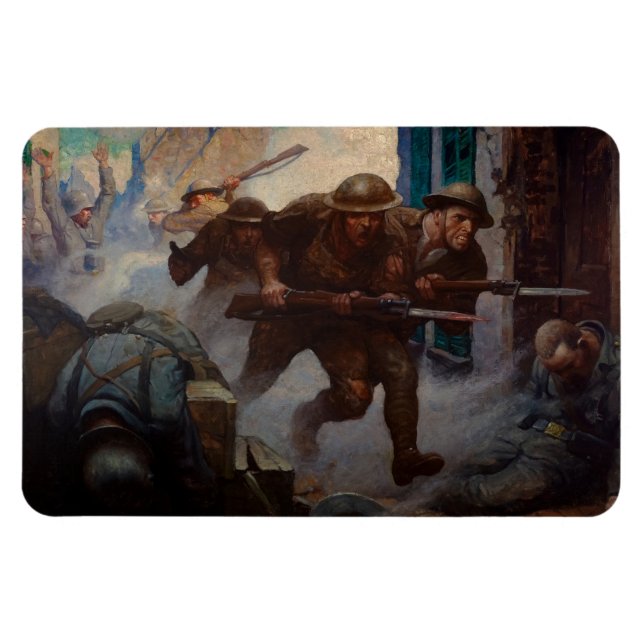 Magnet Flexible Les Américains à Château-Thierry par N. C. Wyeth (Horizontal)