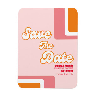 Magnet Flexible les années 70 Retro blush rose orange super enregi