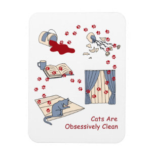 Magnet Flexible Les Chats Sont Obsessivement Propres