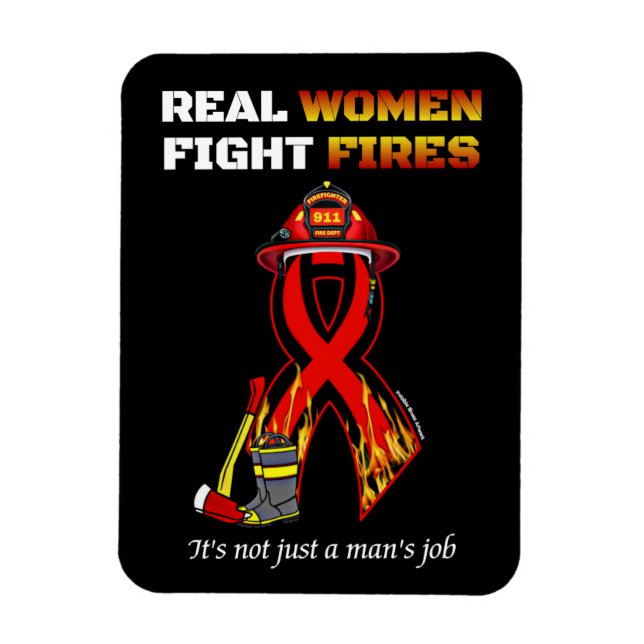 MAGNET FLEXIBLE LES FEMMES RÉELLES COMBATTENT LES INCENDIES (Vertical)
