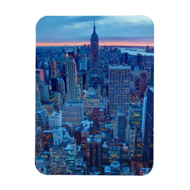 Magnet Flexible Les gratte-ciel de Manhattan sont éclairés (Vertical)