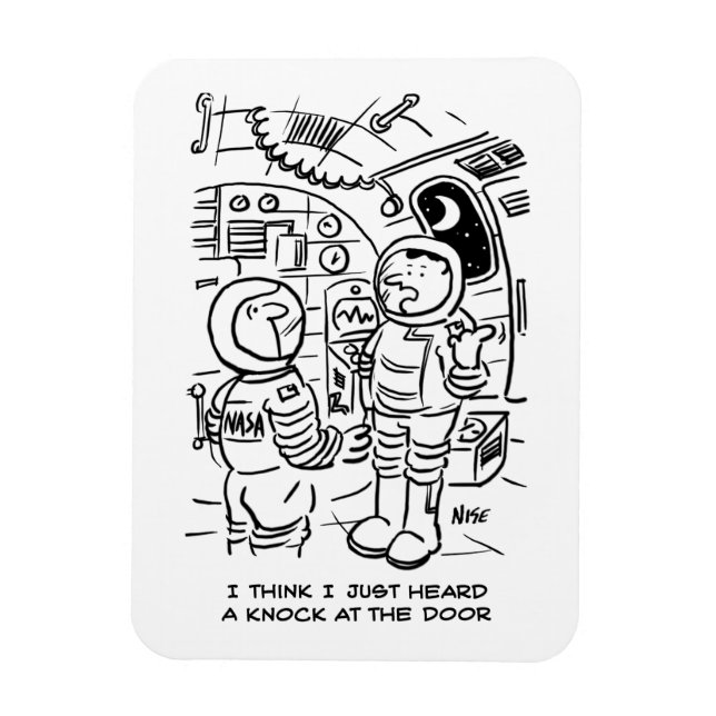 Magnet Flexible Les hommes de l'espace écoutent frapper à la porte (Vertical)