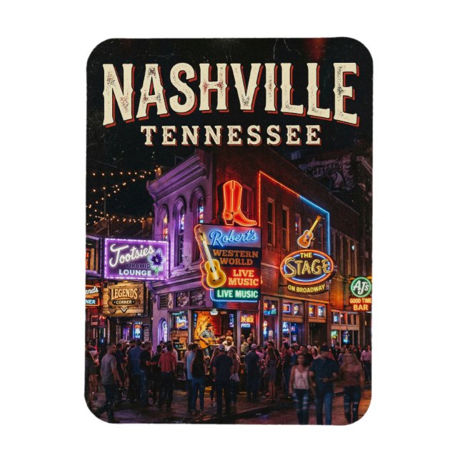 Magnet Flexible Les Honky-Tonks de Lower Broadway USA (Vertical)