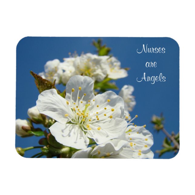 Magnet Flexible Les infirmières sont des aimants d'anges Fleurs de (Horizontal)
