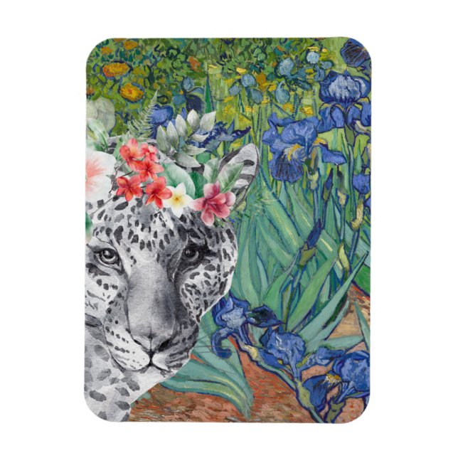 Magnet Flexible Les iris et le léopard fantaisiste de Van Gogh (Vertical)