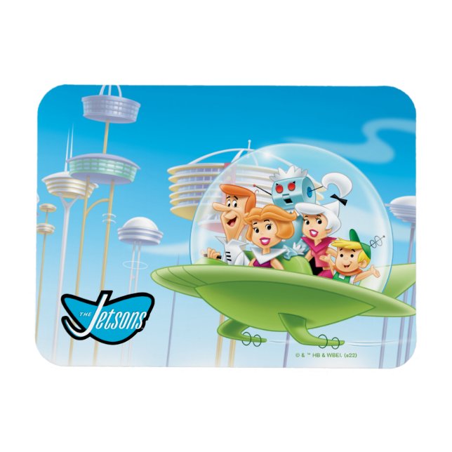 Magnet Flexible Les Jetsons | La Voiture Volante Familiale (Horizontal)