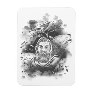 Magnet Flexible Les loups d'Odin dessinés à la main