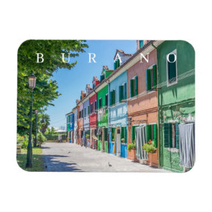 Magnet Flexible Les maisons de l'île de Burano vue sur aimant frig