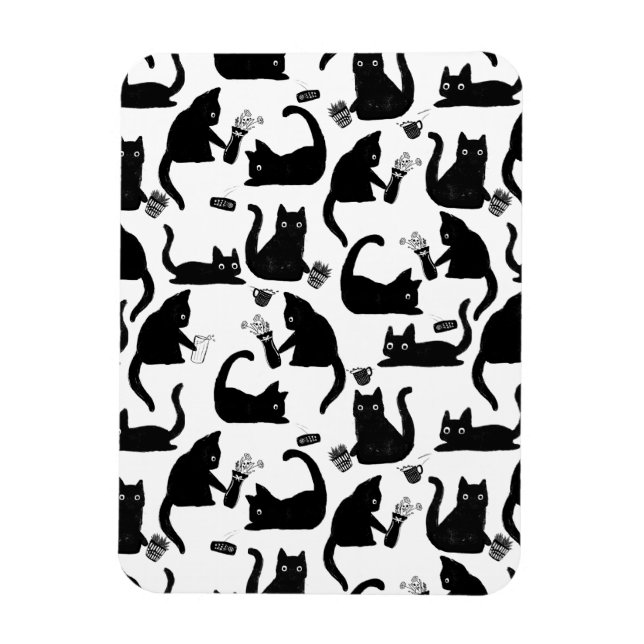 Magnet Flexible Les mauvais chats frappent des trucs sur (Vertical)