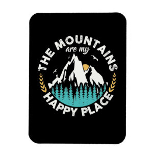 Magnet Flexible Les Montagnes Sont Mon Endroit Heureux