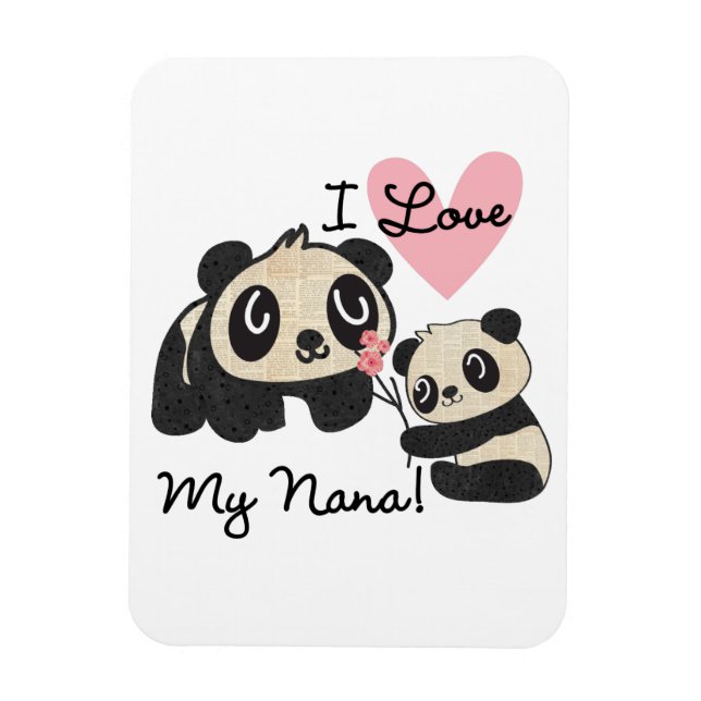 Magnet Flexible Les pandas I aiment ma Nana (Vertical)