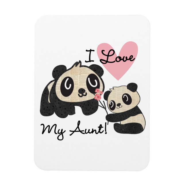 Magnet Flexible Les pandas I aiment ma tante (Vertical)