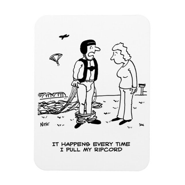 Magnet Flexible Les pantalons du parachutiste tombent. (Vertical)