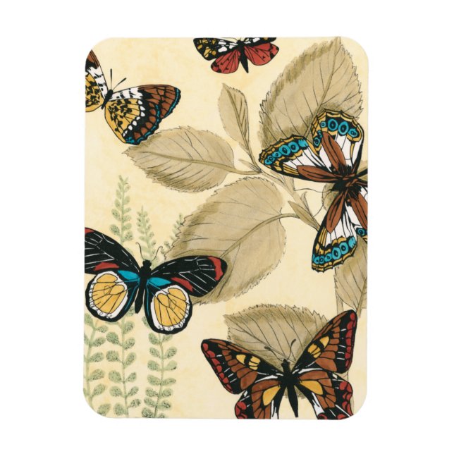 Magnet Flexible Les papillons qui dorment sur les Feuilles (Vertical)