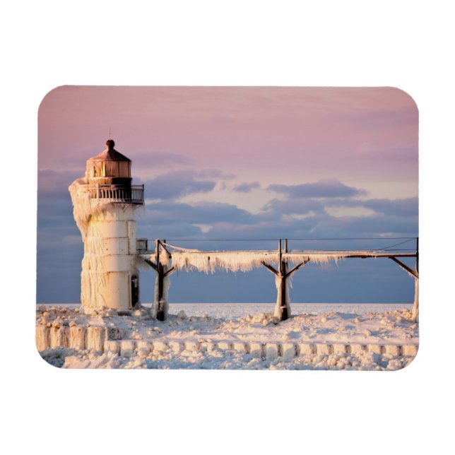 Magnet Flexible Les phares | Le phare du lac Michigan (Horizontal)