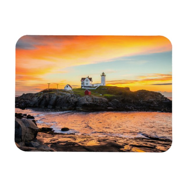 Magnet Flexible Les phares | Nubble Lighthouse Maine (Horizontal)