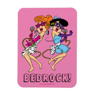 Magnet Flexible Les Pierrafeu   Wilma & Betty Rock Stars