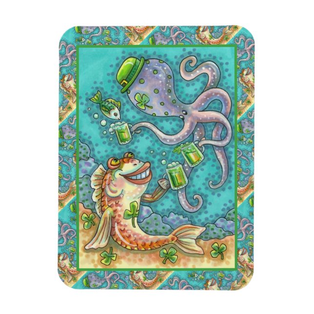Magnet Flexible LES POISSONS ET LES POISSONS DE St. PADDY CHÈQUES  (Vertical)