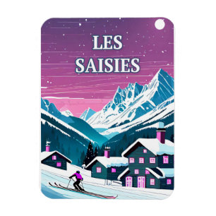 Magnet Flexible Les Saisies : Douceur des Cimes, Pureté Hivernale