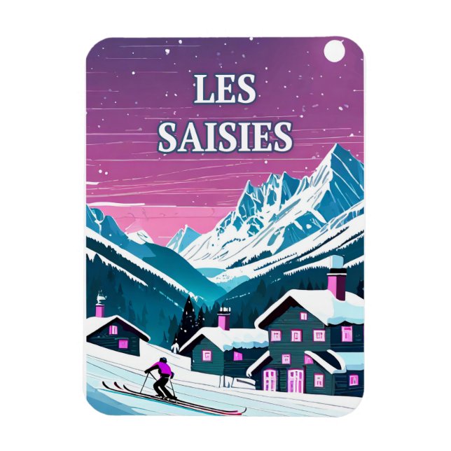 Magnet Flexible Les Saisies : Douceur des Cimes, Pureté Hivernale (Vertical)