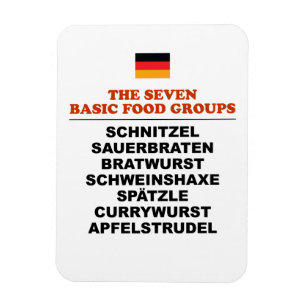 Magnet Flexible Les sept groupes alimentaires de base Funny German