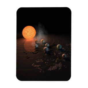 Magnet Flexible Les Sept Planètes De Trappist-1 En Orbite Autour D