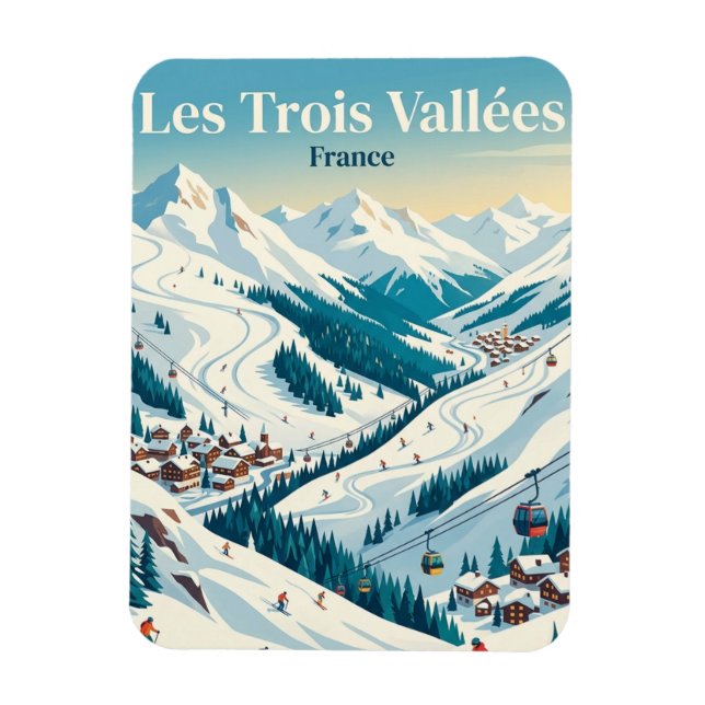Magnet Flexible Les Trois Vallées France (Vertical)