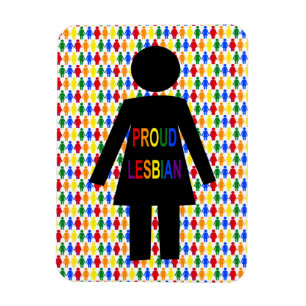 Magnet Flexible Lesbienne LGBTQ Silhouette et Rainbow Ladies