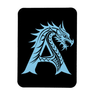 Magnet Flexible Lettre A de style dragon, alphabet du dragon, mono