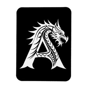 Magnet Flexible Lettre A de style dragon, alphabet du dragon, mono