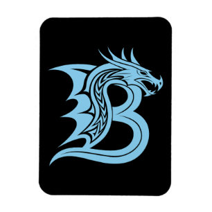 Magnet Flexible Lettre B de style dragon, alphabet du dragon, mono