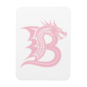 Magnet Flexible Lettre B de style dragon, alphabet du dragon, mono