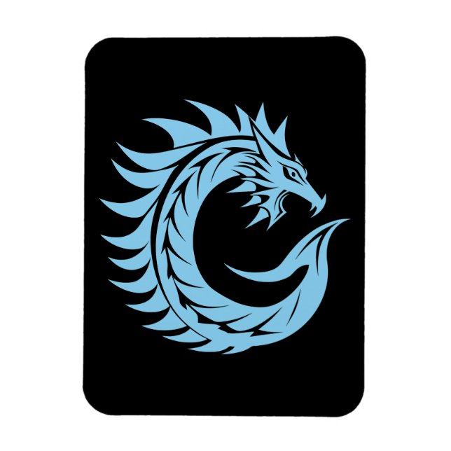 Magnet Flexible Lettre C de style dragon, alphabet du dragon, mono (Vertical)